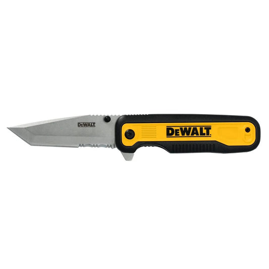 Navaja de bolsillo plegable, tanto dentada, DeWalt DWHT10994 - Herram.cl