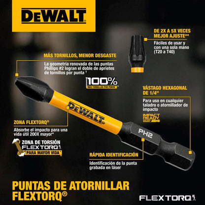 Puntas FLEXTORQ T30 - 1'' (25.4mm) 3 Pzas - DeWALT - Herram.cl
