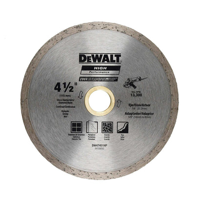 Disco Diamantado Continuo 4 - 1/2'' (115mm) - DeWALT - Herram.cl