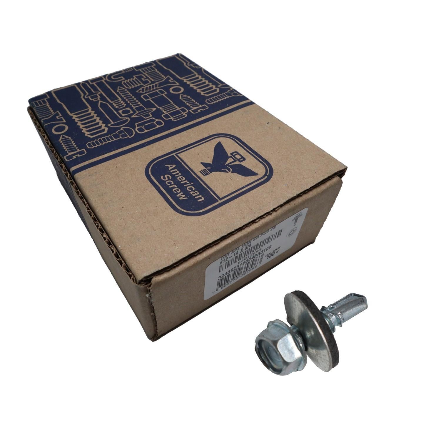 Tornillo Hex Golilla 12 - 14 X 3/4'' 100uds.American ScreW - Herram.cl