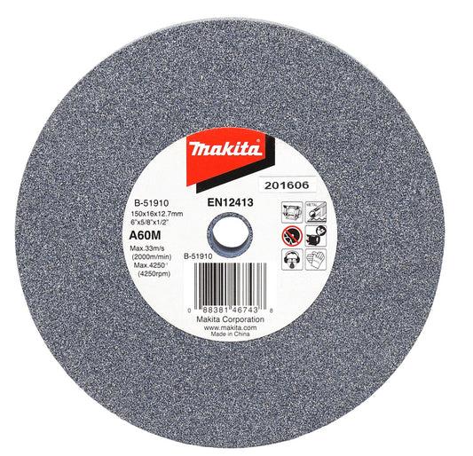 Piedra Para Esmeril de Banco 6''x5/8''x1/2'' A60MV - Makita - Herram.cl
