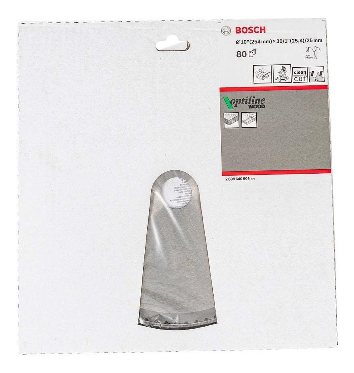 Disco De Sierra Circular Optiline 254mm (10'') 80 D Bosch - Herram.cl