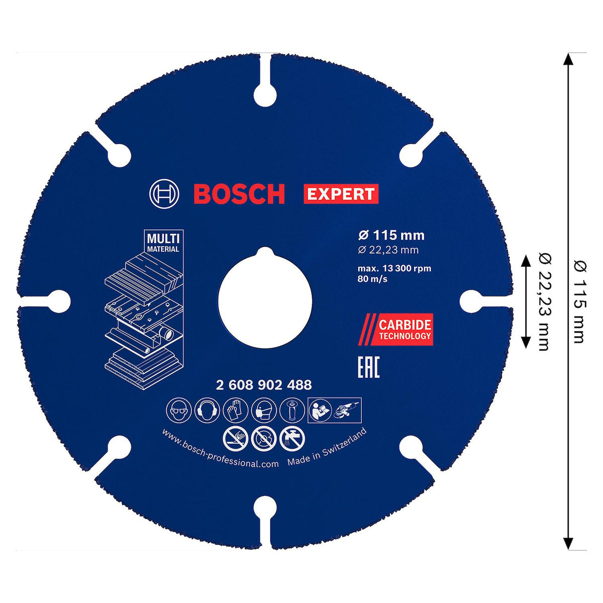 Disco Corte Bosch Expert Carbide Multi Material 115mm Amola - Herram.cl