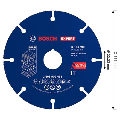 Disco Corte Bosch Expert Carbide Multi Material 115mm Amola - Herram.cl
