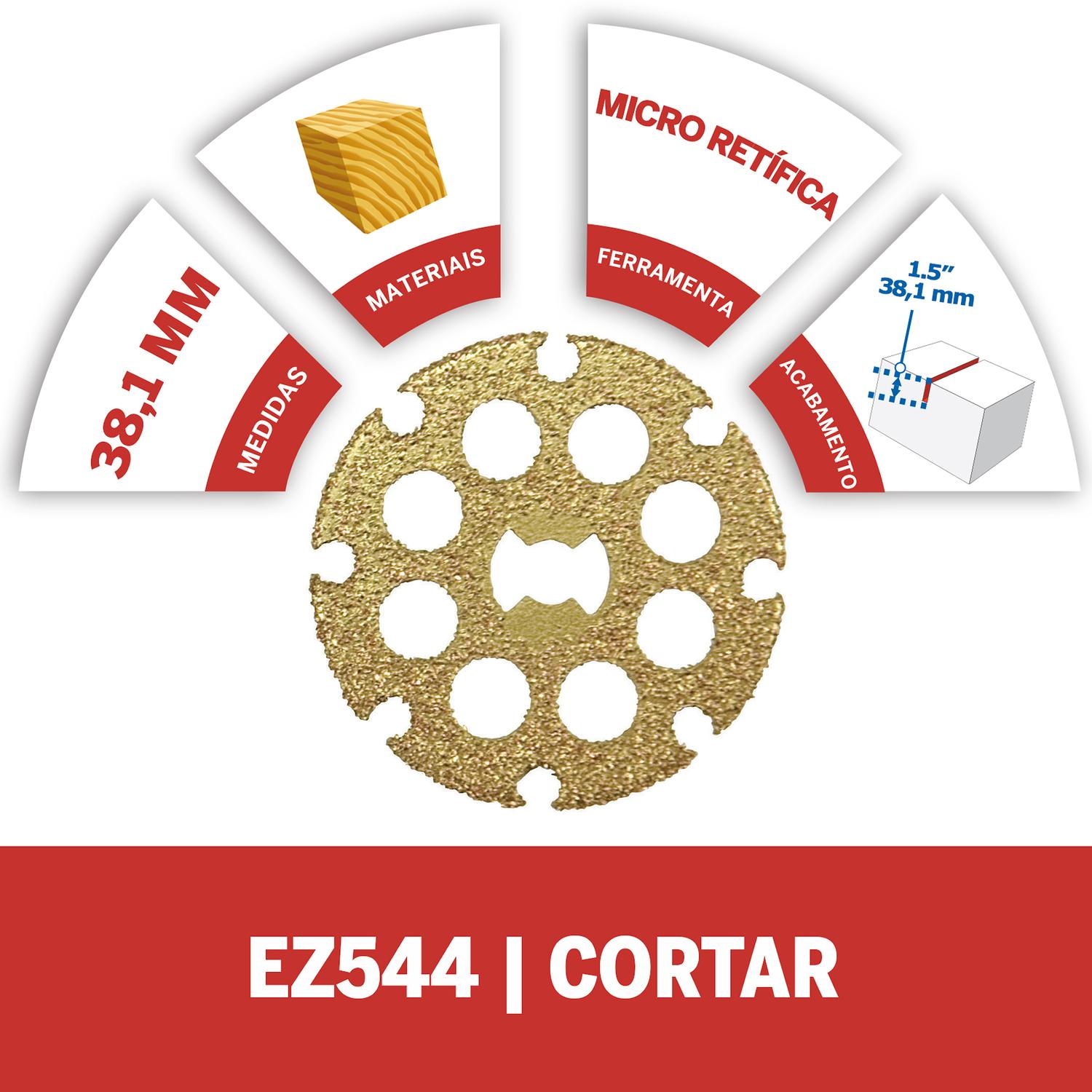 Disco De Corte De Carburo EZ Lock 38,1mm (EZ544) - Dremel - Herram.cl