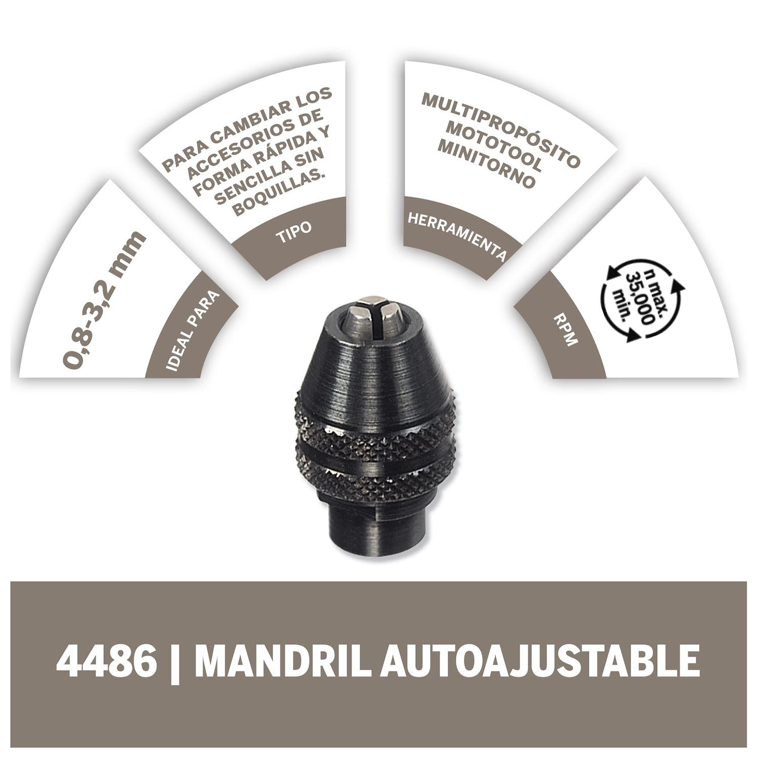 Mandril Universal de Cierre Rápido (4486) - Dremel - Herram.cl