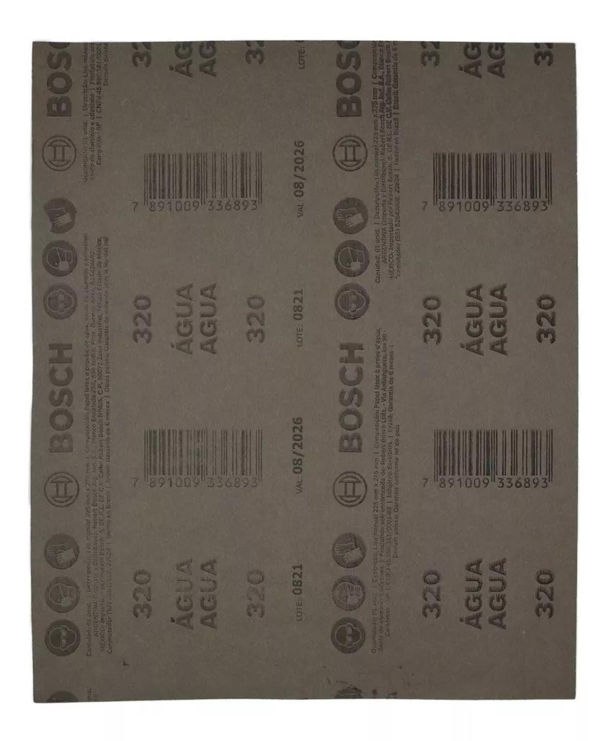 Pack 10 Lijas Pliego Al Agua (Black Stone) 225x275mm - Bosch - Herram.cl