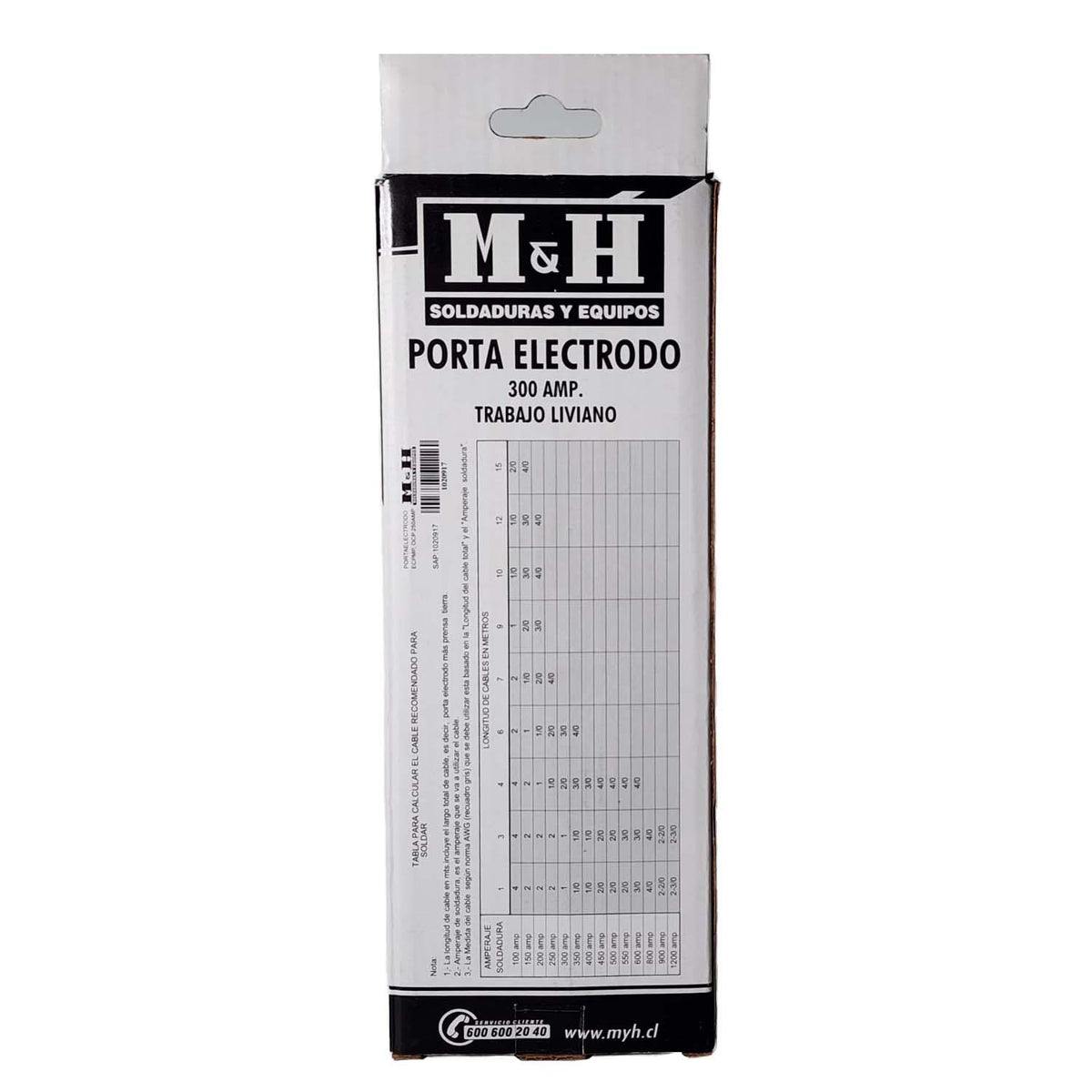 Portaelectrodo 300 A M&H 1020917 Trabajo Liviano Soldar - Herram.cl