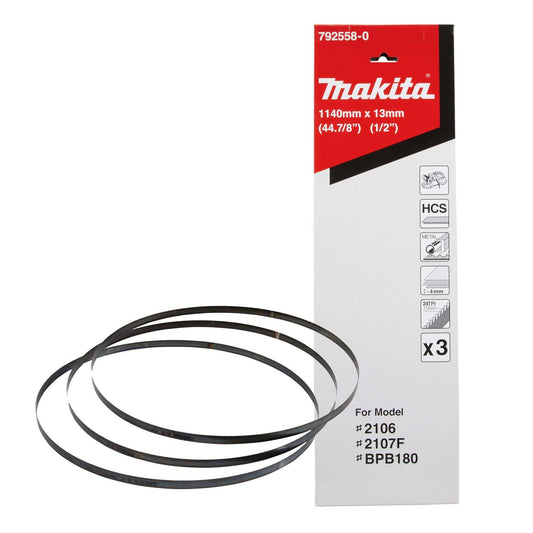 Pack 3 Hojas de Sierra Cinta HCS 1.140x13mm 24 TPI - Makita - Herram.cl