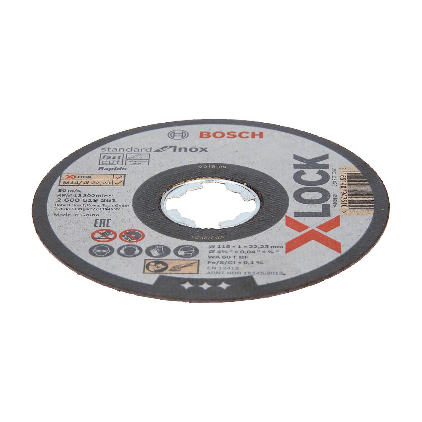 Disco de Corte X - Lock STD INox 4 - 1/2''x1mm - Bosch - Herram.cl