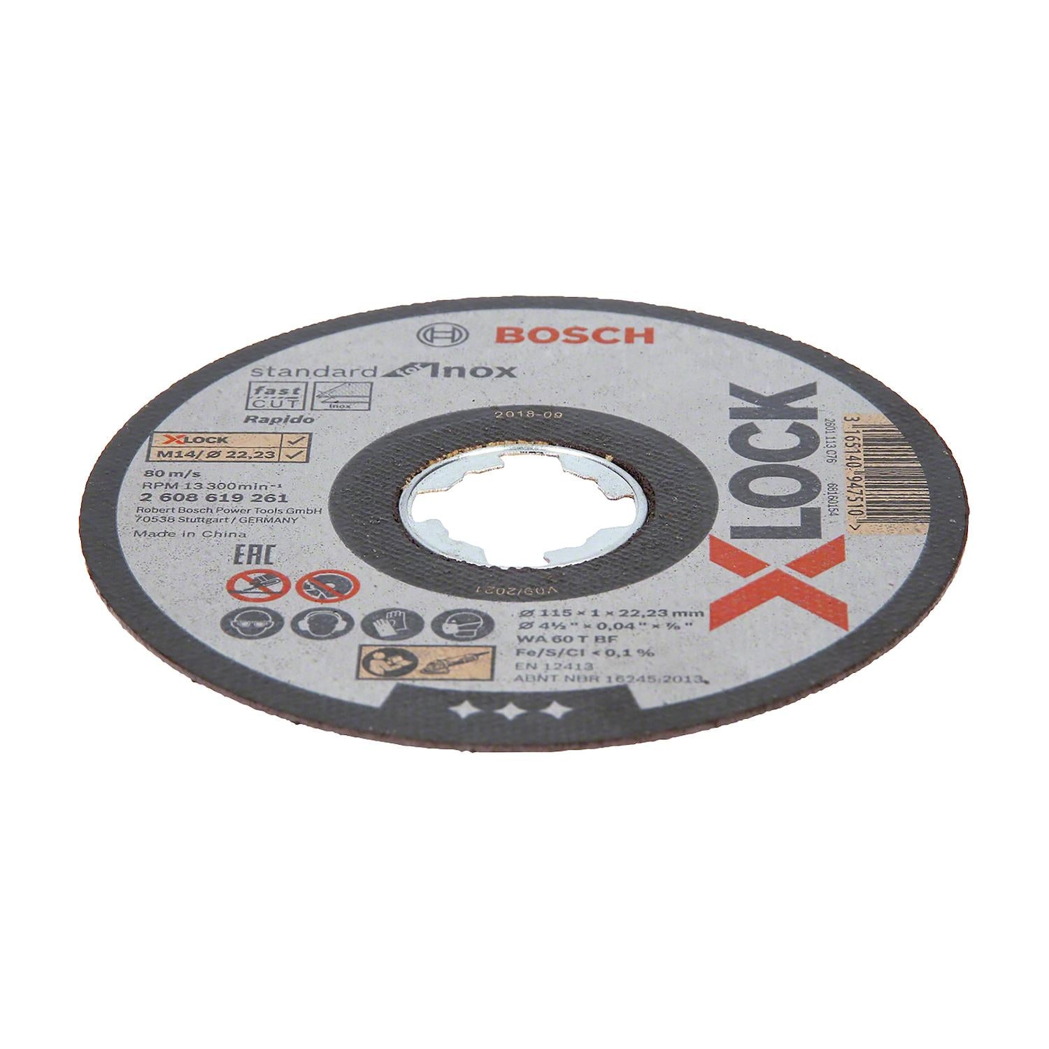 Disco de Corte X - Lock STD INox 4 - 1/2''x1mm - Bosch - Herram.cl