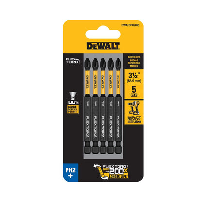 Puntas FLEXTORQ PH2 3 - 1/2'' (88.9mm) 5 Pzas - DeWALT - Herram.cl