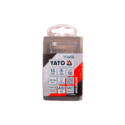Puntas De Destornillar S2 PH3x50mm 10 Pzas - Yato - Herram.cl