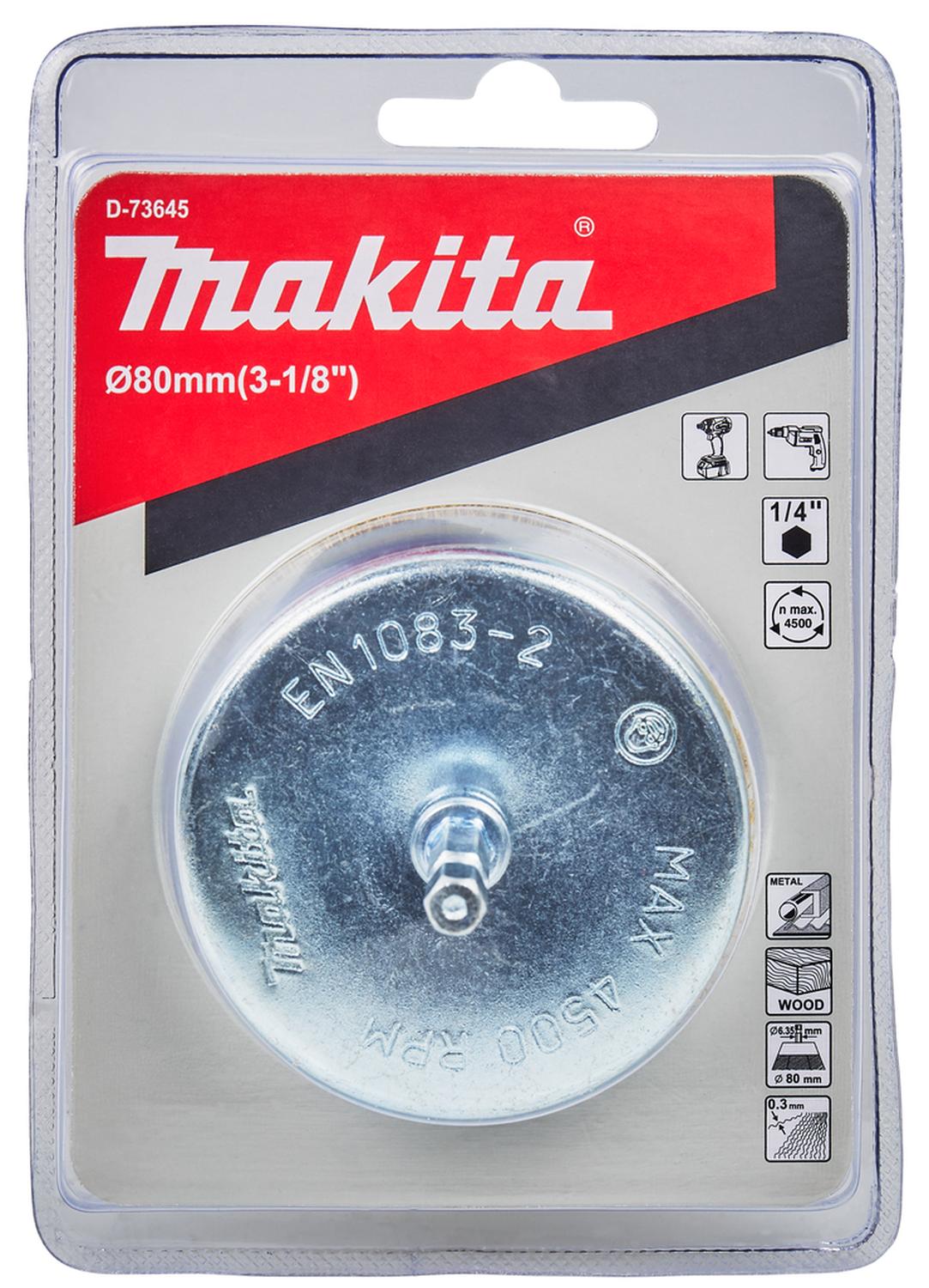 Grata Copa Latón Ondulado 80mm (3 - 1/8'') Toma 1/4'' - Makita - Herram.cl