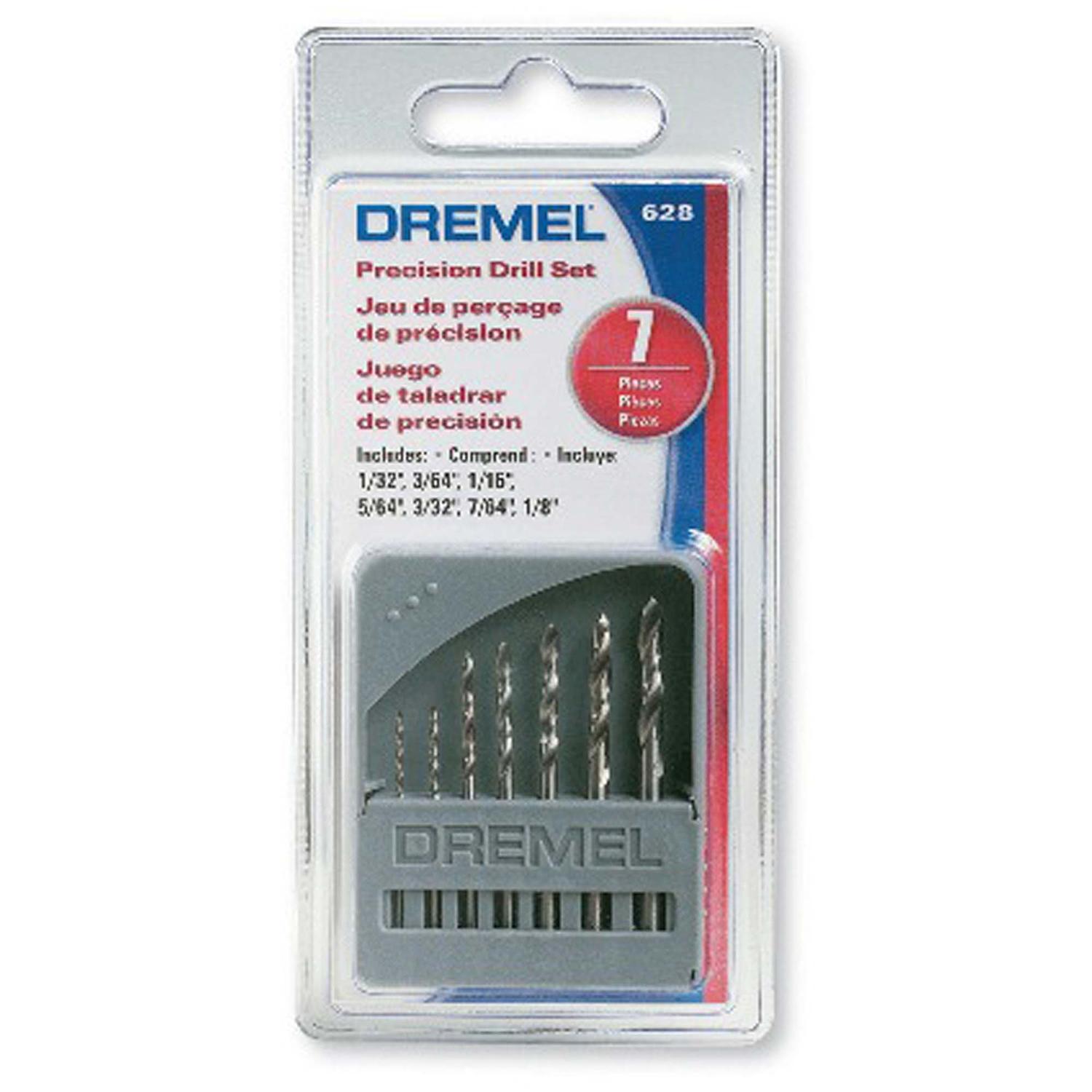 Set de Brocas HSS 0,8 - 3,2mm 7 Pzas (628) - Dremel - Herram.cl