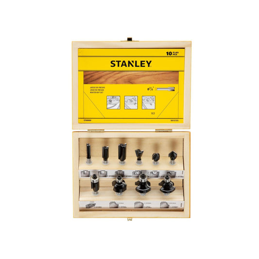 Set Fresas Toma 1/4'' 10 Pzas STA80000 - Stanley - Herram.cl