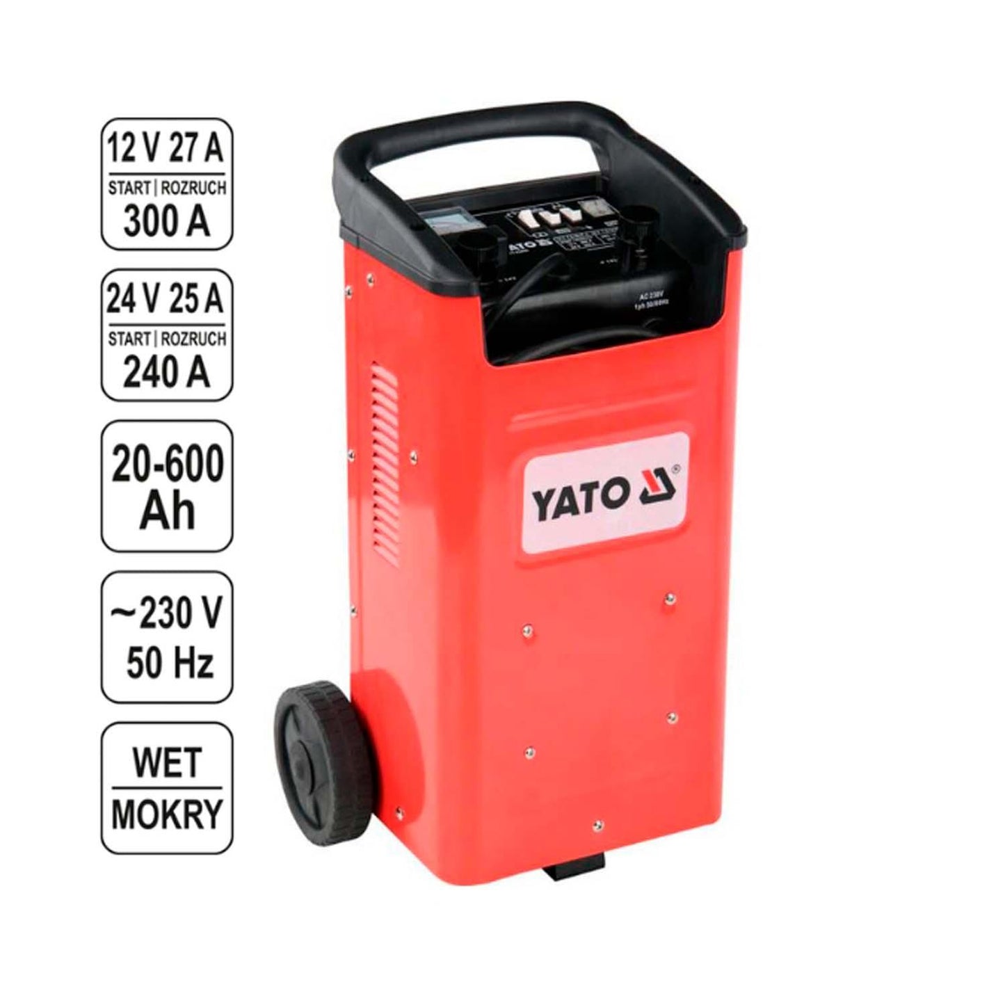 Cargador de batería con arrancador 12V / 24V 20 - 600 Ah - Yato - Herram.cl