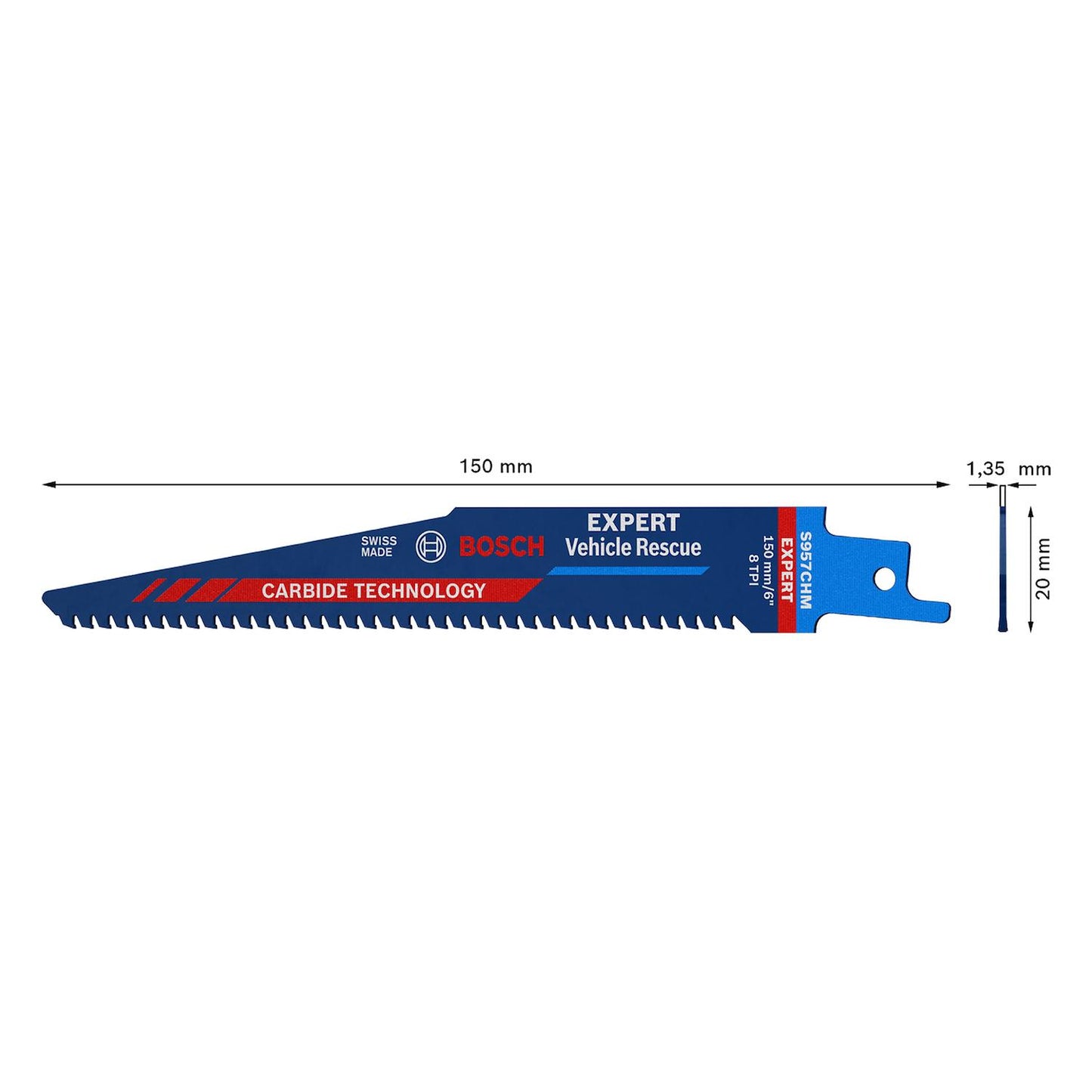 Hoja de sierra sable EXPERT Vehicle Rescue 150x20mm - Bosch - Herram.cl