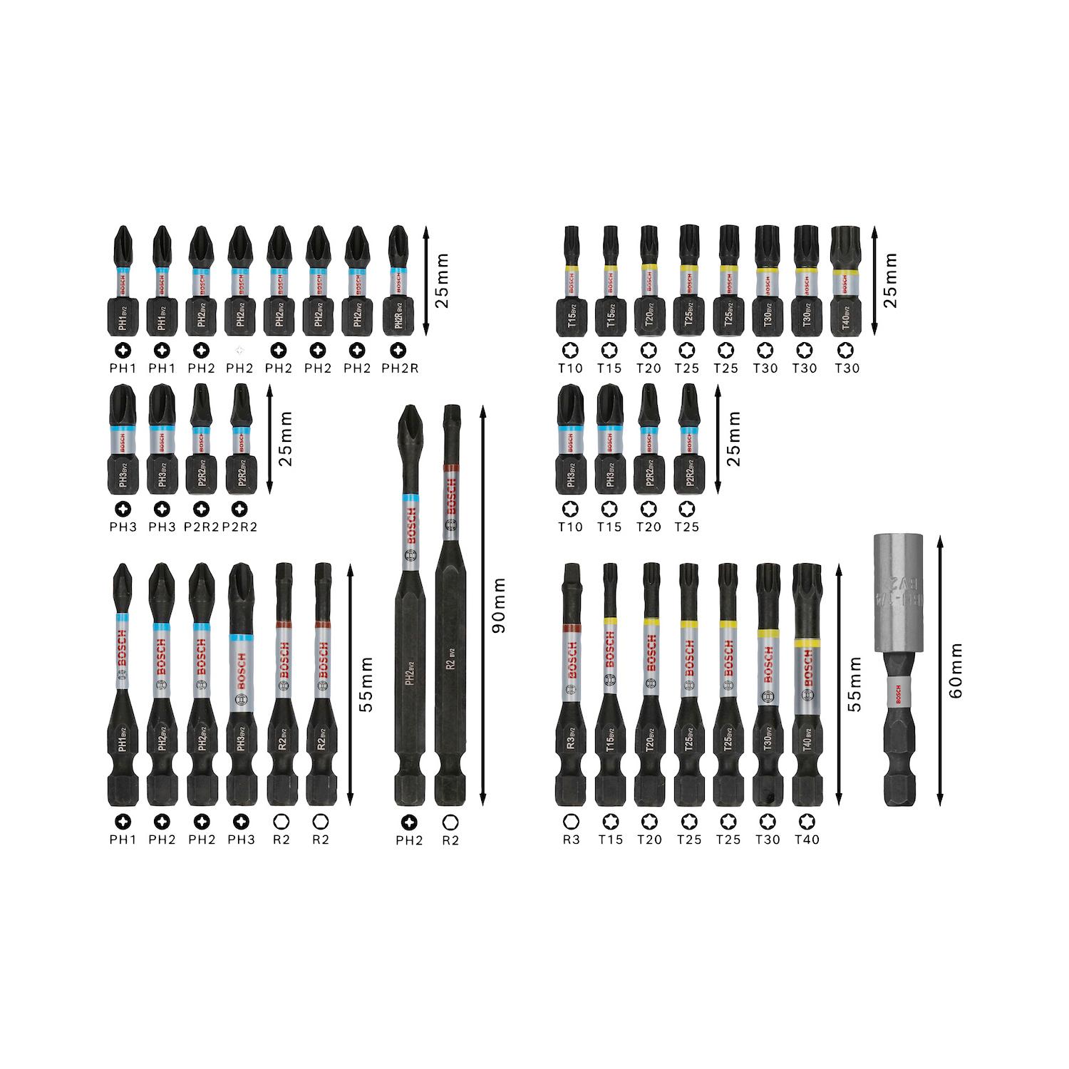 Kit De Puntas PRO Impact Pick+Click 44 Pzas - Bosch - Herram.cl
