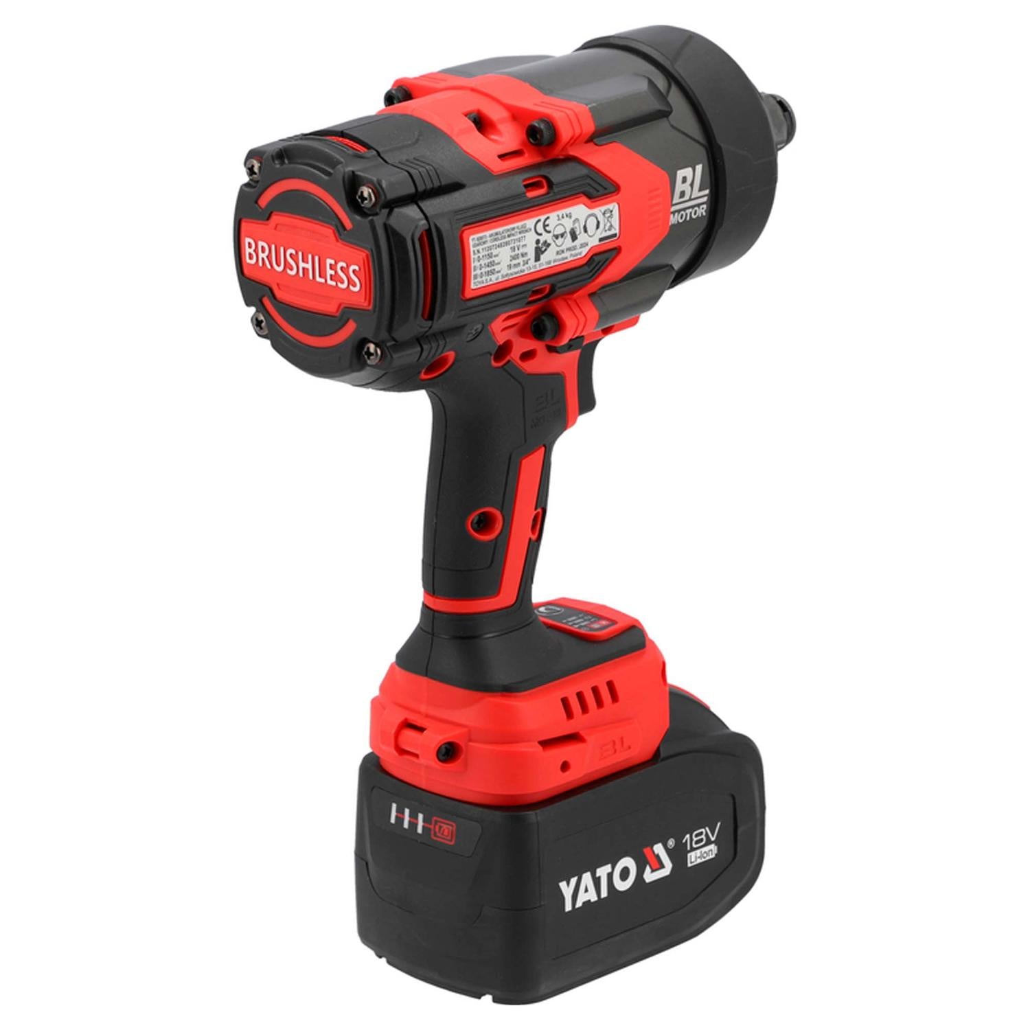 Llave De Impacto Inalámbrica 18V / 3/4'' / 2400 Nm - Yato - Herram.cl