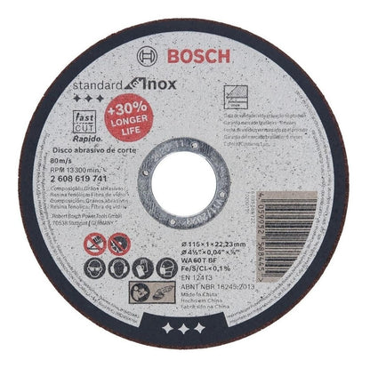 Pack 25 Discos De Corte Standard For Inox 115x1,0mm Centro Recto - Herram.cl
