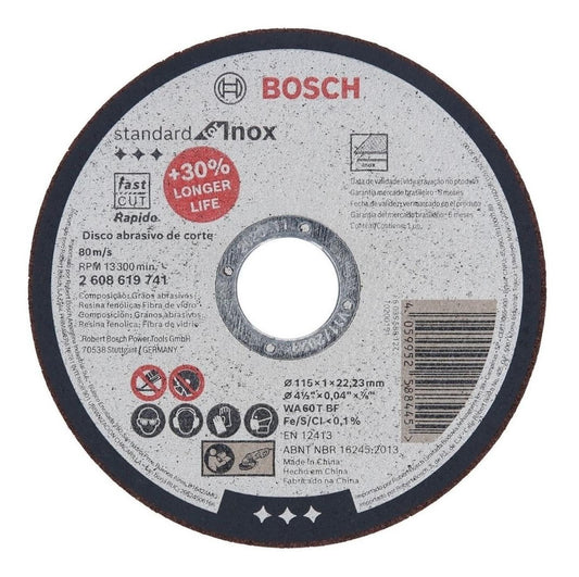 Pack 25 Discos De Corte Standard For Inox 115x1,0mm Centro Recto - Herram.cl