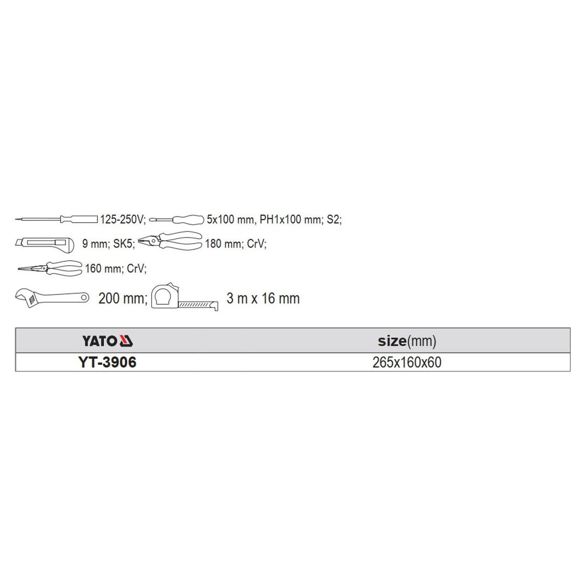 Juego Herramientas Yato YT-3906 8 Piezas Con Estuche - Herram.cl