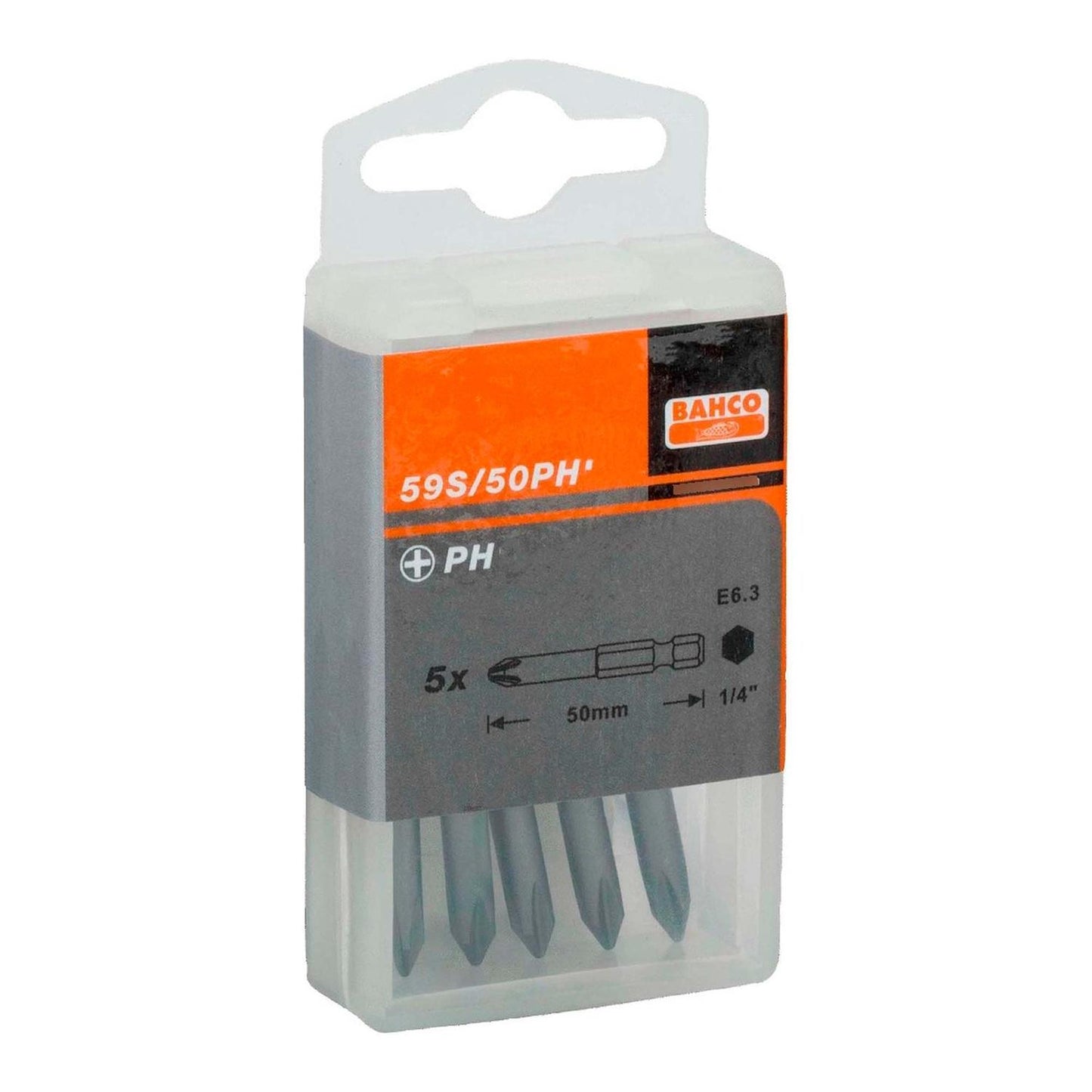 Pack 5 Puntas de atornillar PH2x50mm - Bahco - Herram.cl