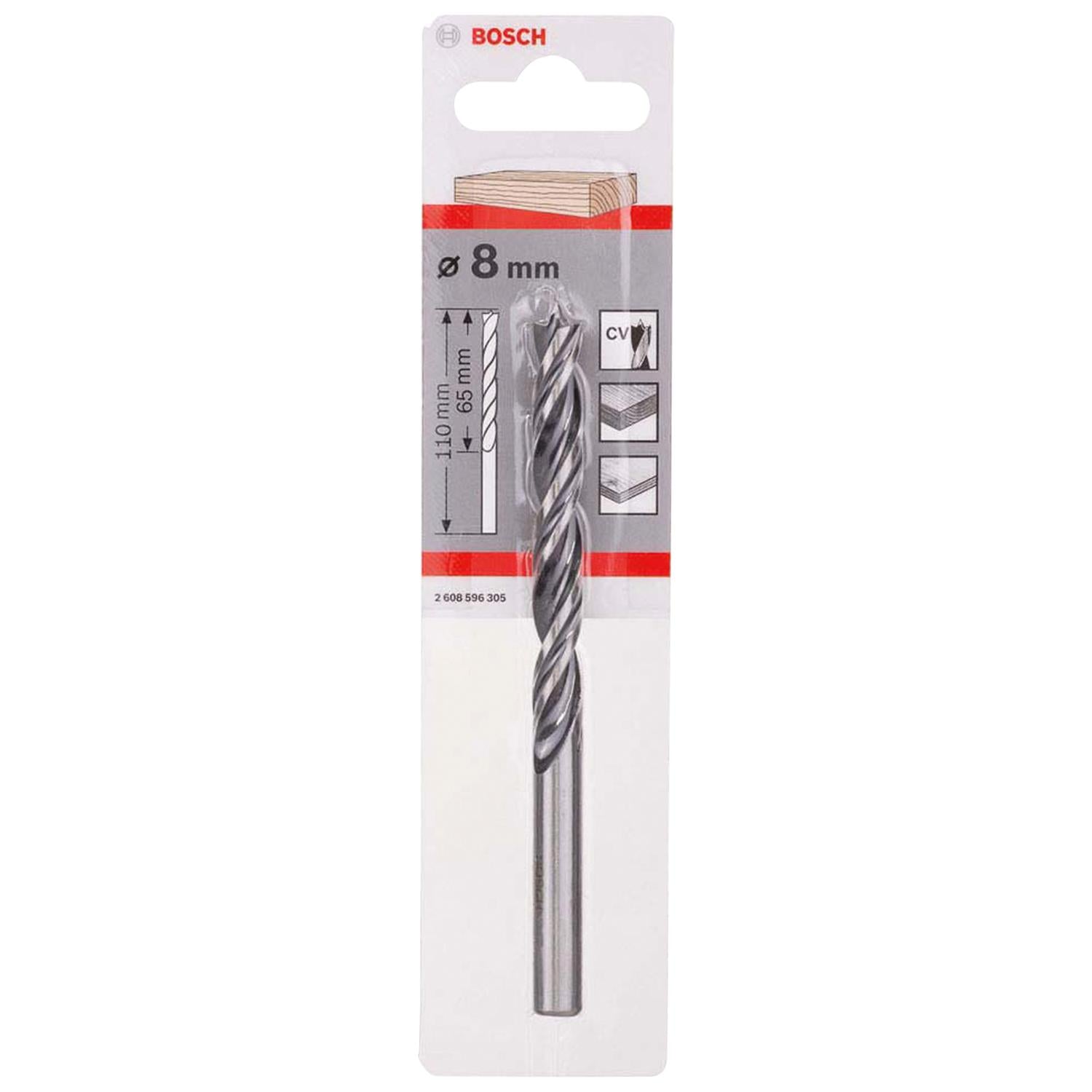 Broca Para Madera 3 Puntas 8mm - Bosch - Herram.cl