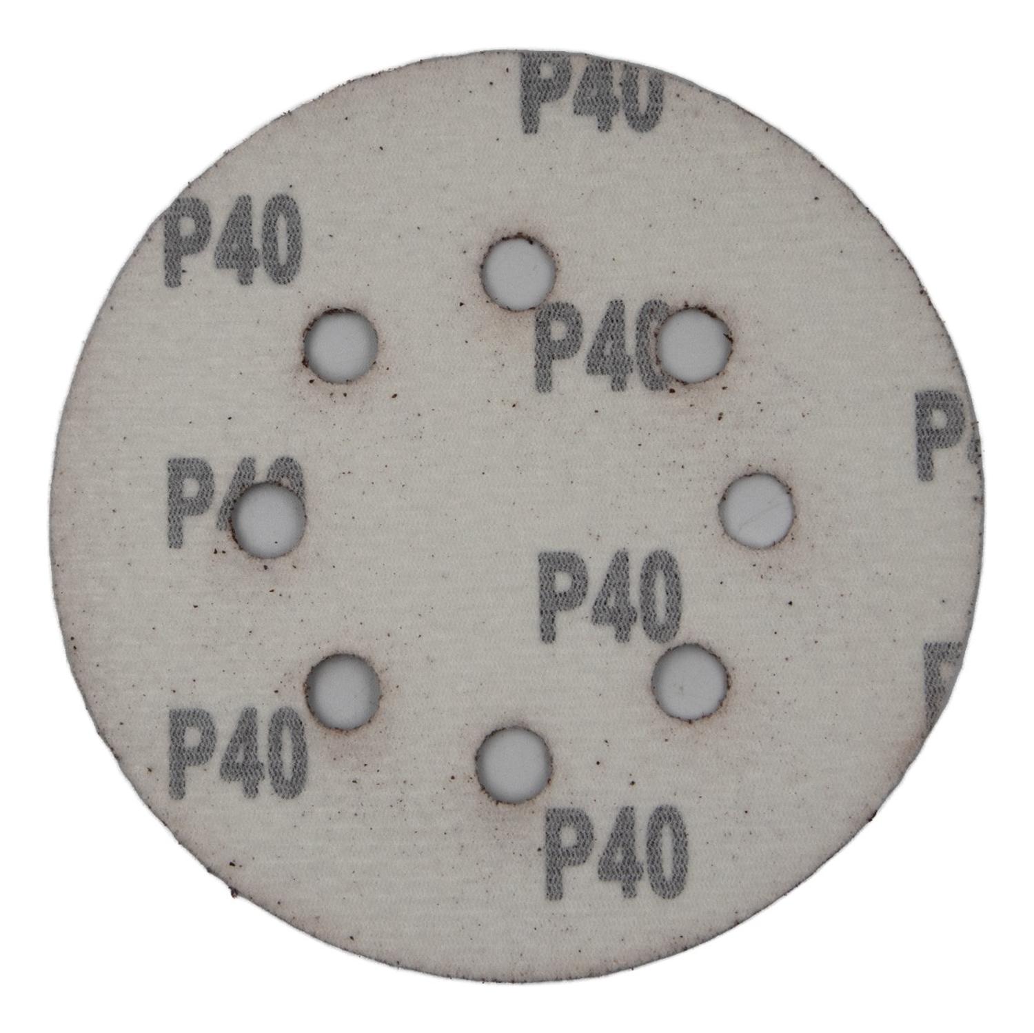 Pack 5 Discos De Lija Con Velcro 5'' (125mm) G40 - Nexxo - Herram.cl