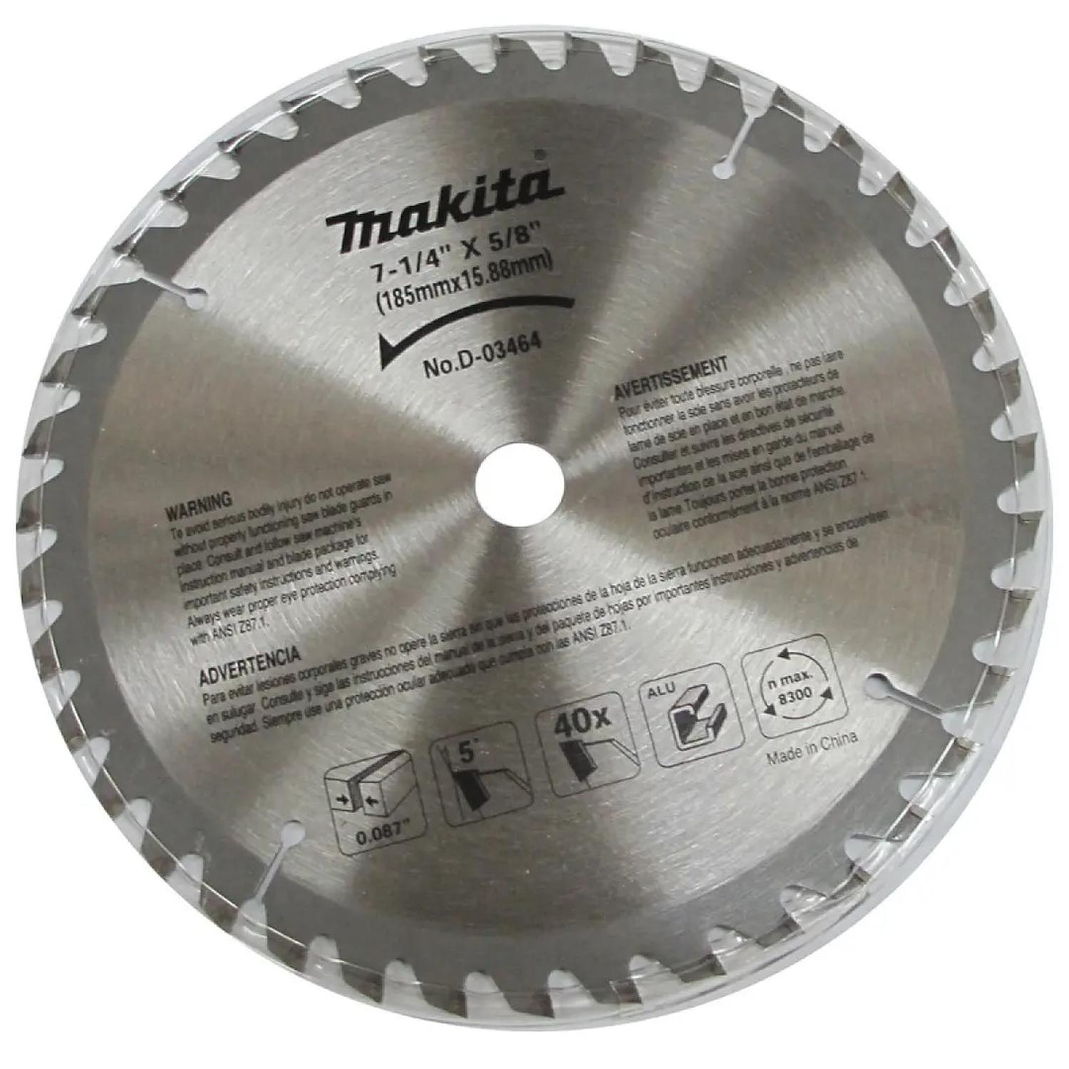 Disco De Sierra Para Aluminio 7 - 1/4'' Eje 5/8'' 40 D - Makita - Herram.cl