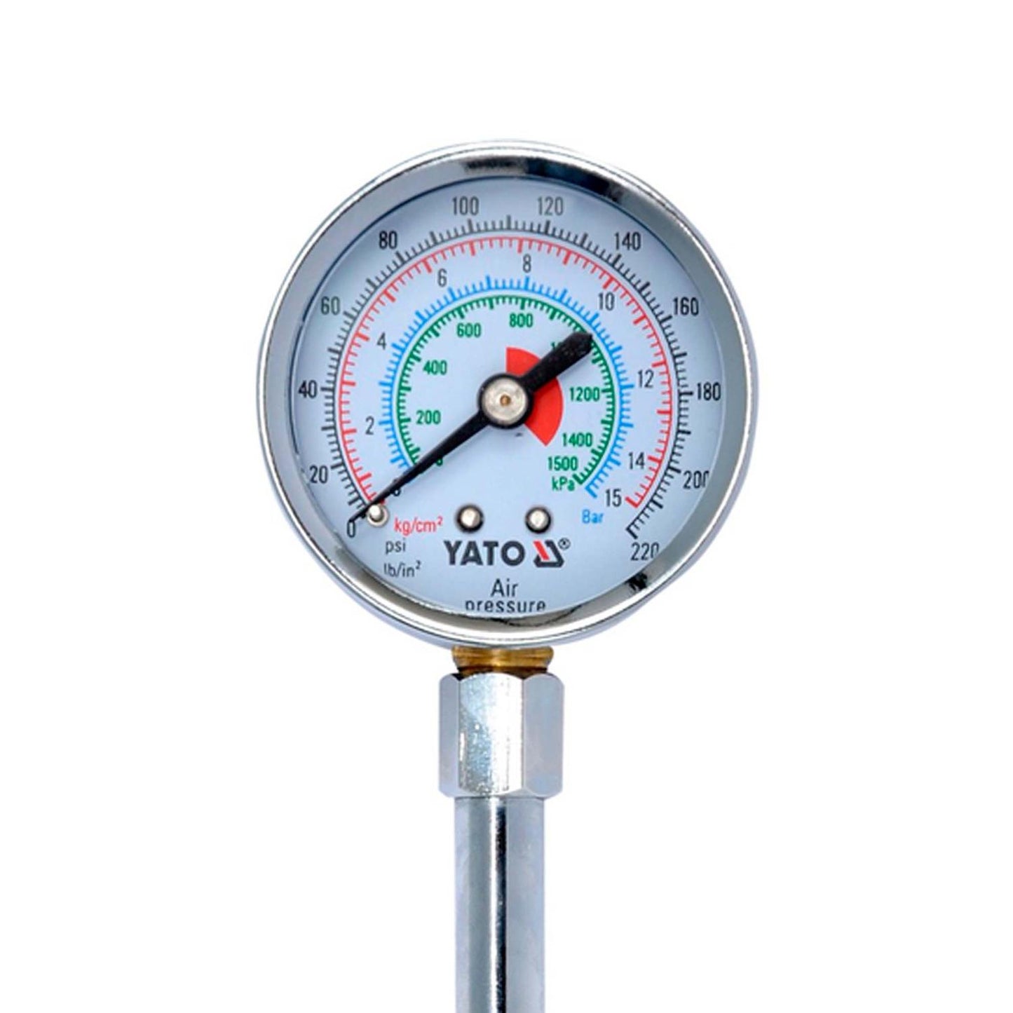 Manómetro de presión de neumáticos 0 - 220 PSI - Yato - Herram.cl