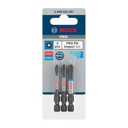 Juego Puntas PRO Impact PH(1, 2, 3)x55mm 3 Pzas - Bosch - Herram.cl