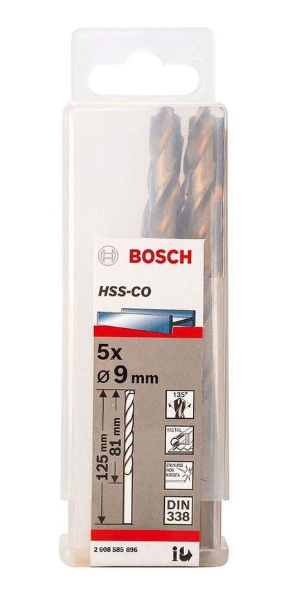 Pack 5 Brocas Para Metal HSS - Co 9mm (cobalto) - Bosch - Herram.cl