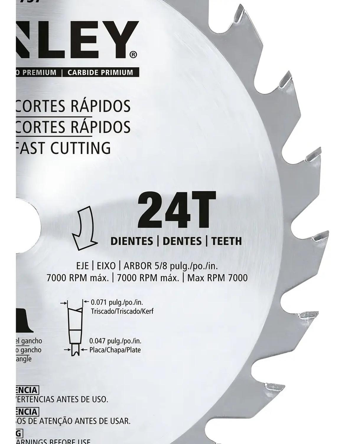 Disco Sierra Circular 7-1/4'' 24 Dientes STA7737 - Stanley - Herram.cl