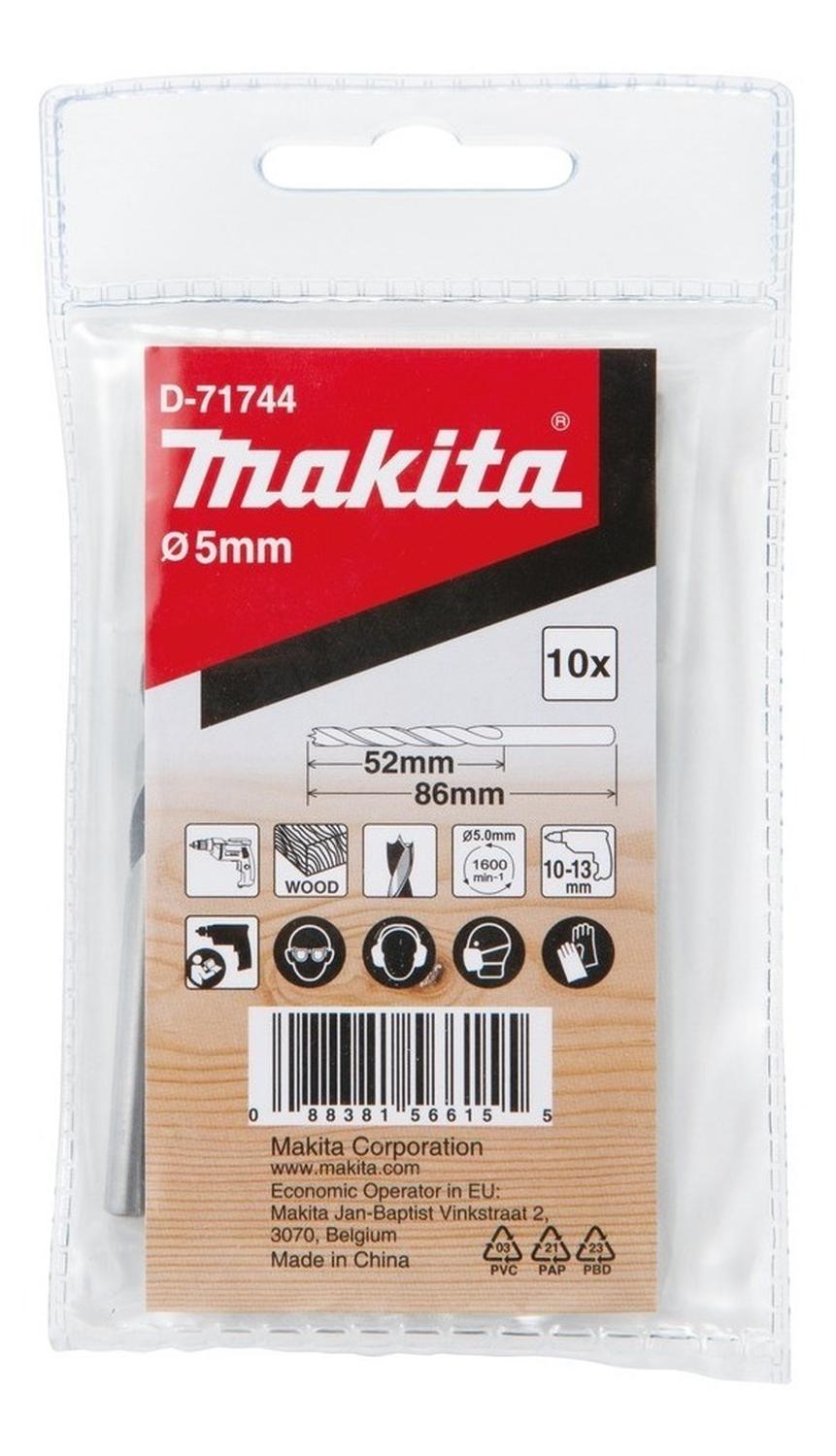 Pack 10 Brocas Para Madera 5x86mm - Makita - Herram.cl