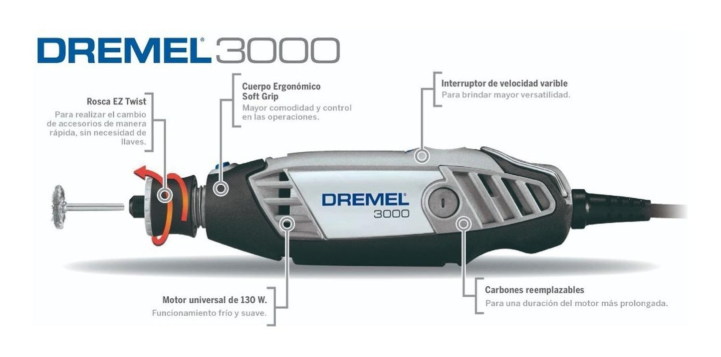 Dremel 3000 Herramienta Multipropósito Con 10 Accesorios - Herram.cl