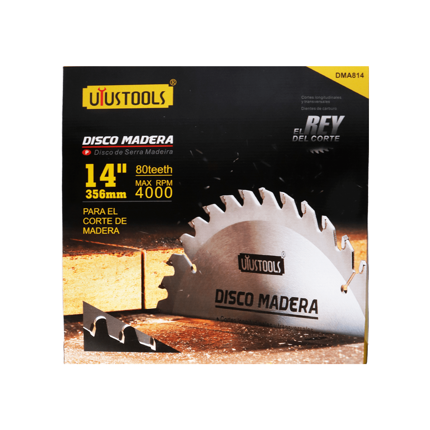 Disco De Sierra 14'' x 30mm (Madera) 80 Dientes - Uyustools - Herram.cl