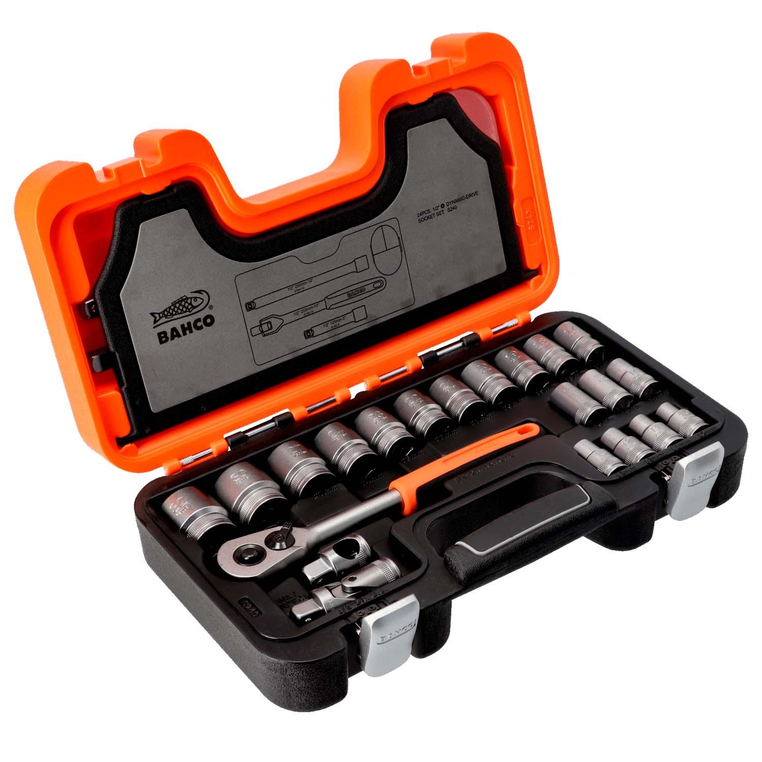 Juego de Dados Con Cuadrante de 1/2'' 24 Pzas - Bahco - Herram.cl