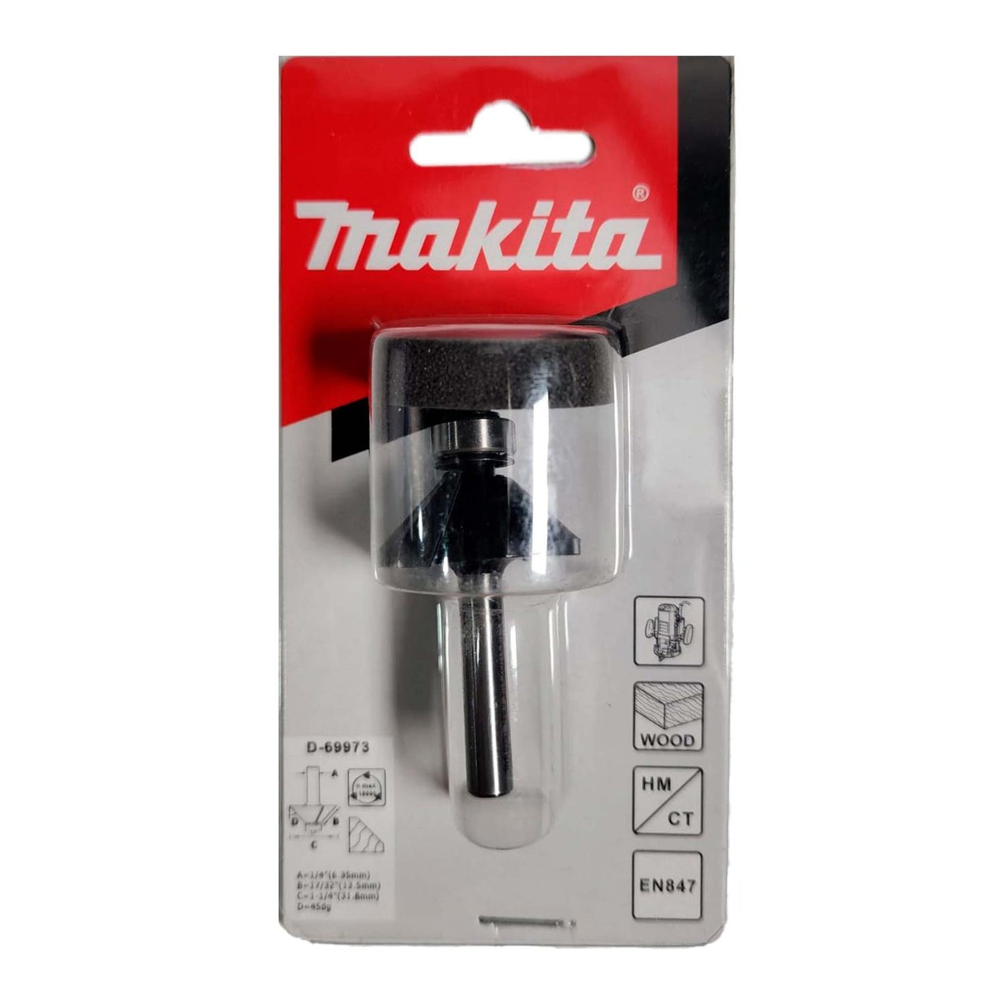 Fresa Biselar C/Rod. 45°x1 - 1/4''x17/32'' Toma 1/4'' - Makita - Herram.cl