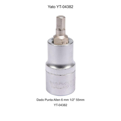 Dado Punta Allen 6 mm 1/2'' 55mm Yato YT-04382 - Herram.cl