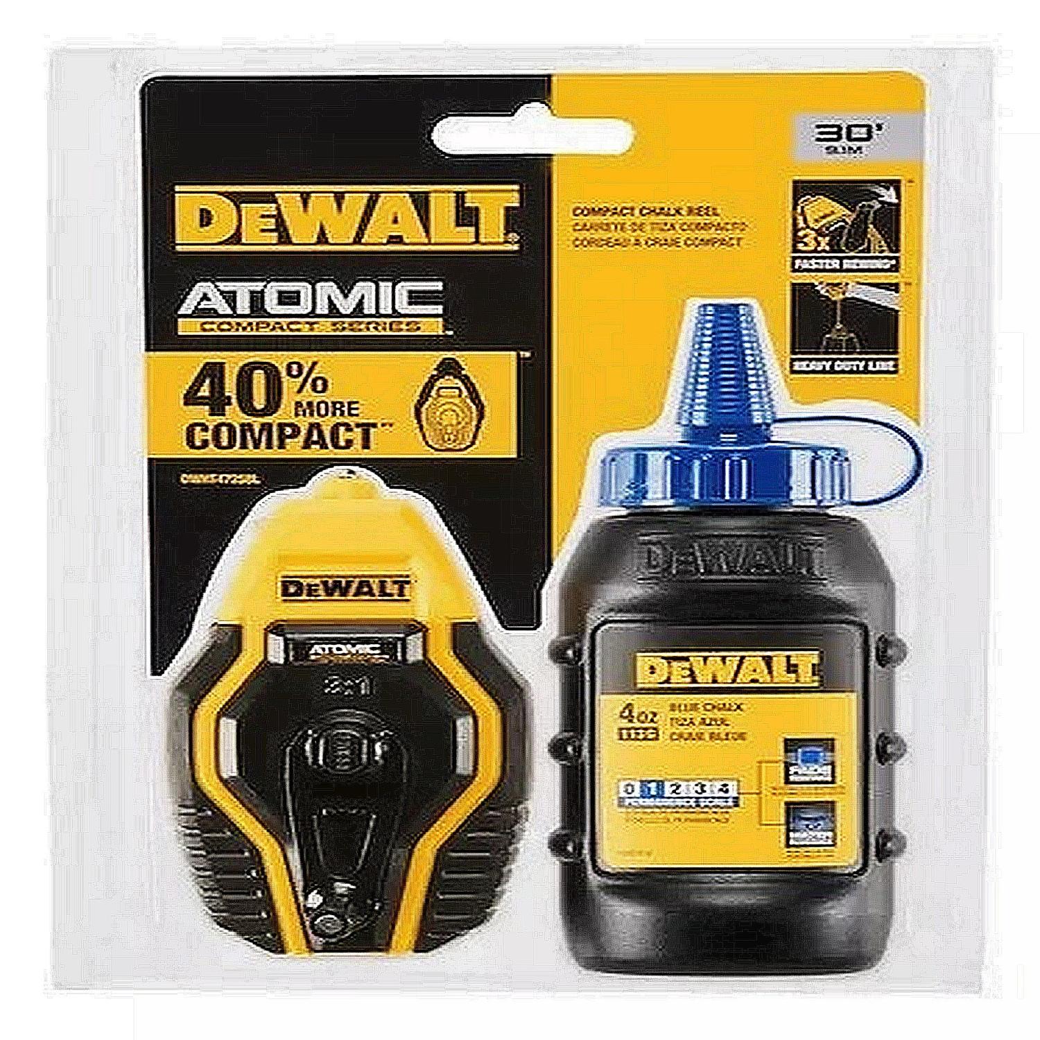 Set Tizador ATOMIC 9,1m/30’ + Tiza - DeWALT - Herram.cl