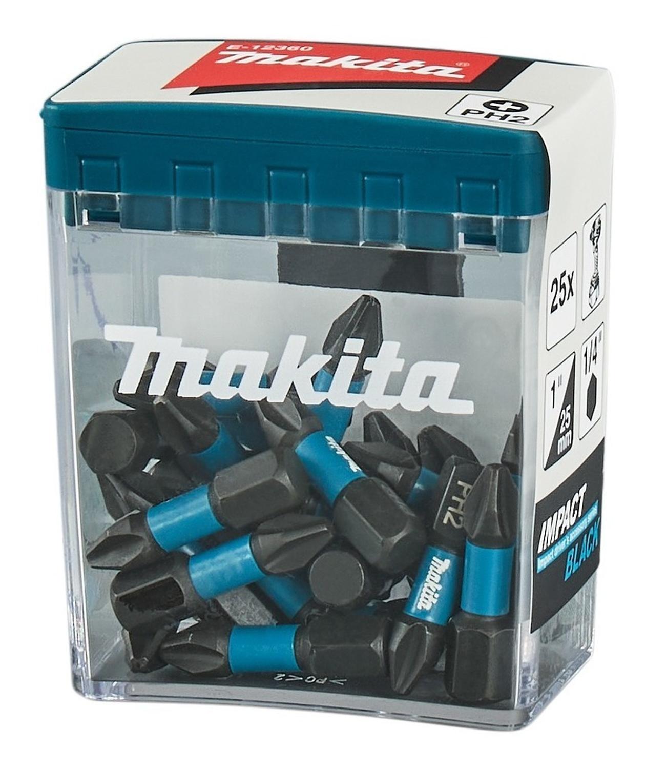 Pack 25 Puntas Impact Black PH2 - 25mm - Makita - Herram.cl