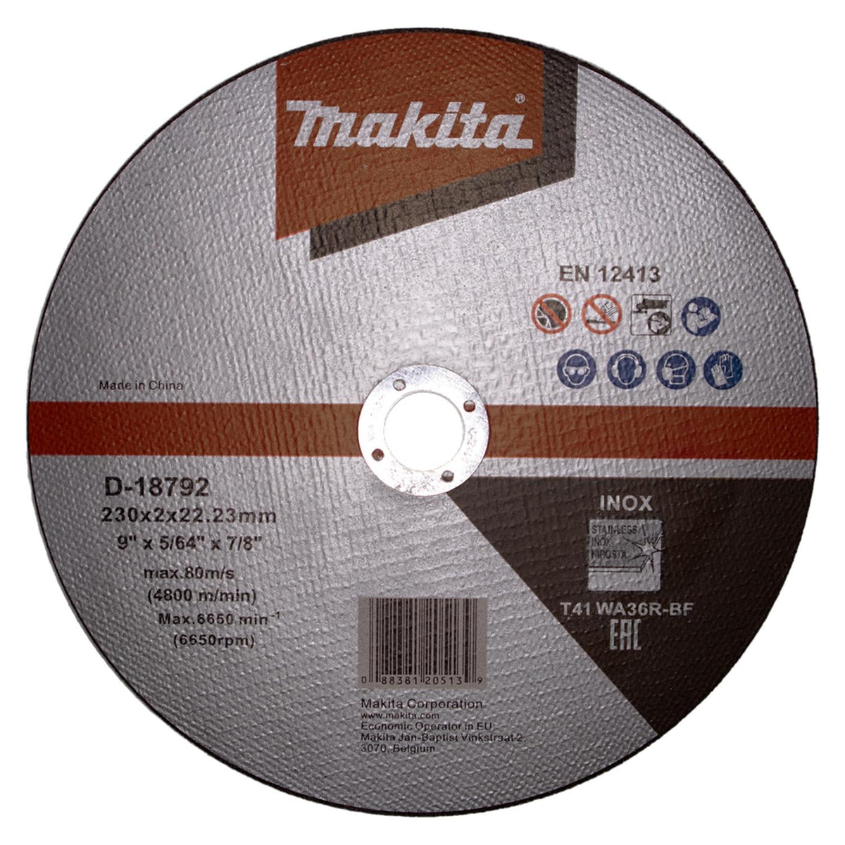 Disco de Corte Inox 230x2mm WA36R-BF - Makita - Herram.cl