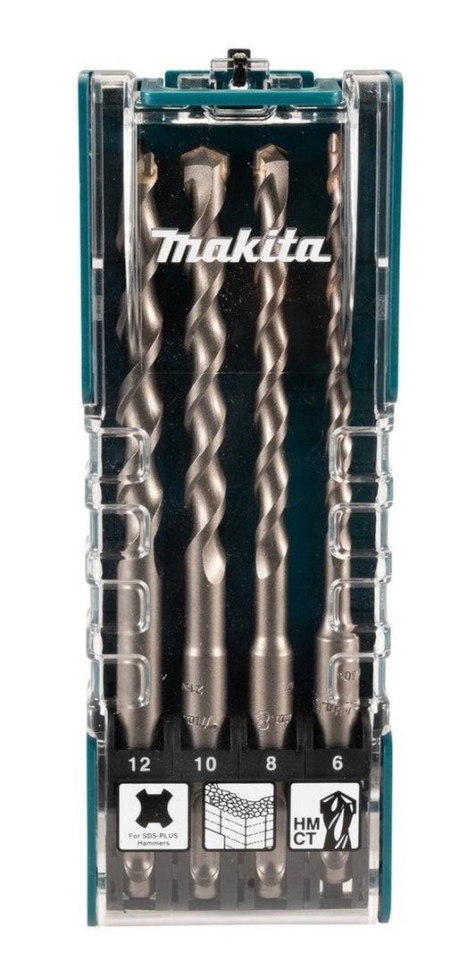 Set Broca SDS - Plus Tct 4 Pzs (6, 8, 10, 12mm) Makita D - 74756 - Herram.cl