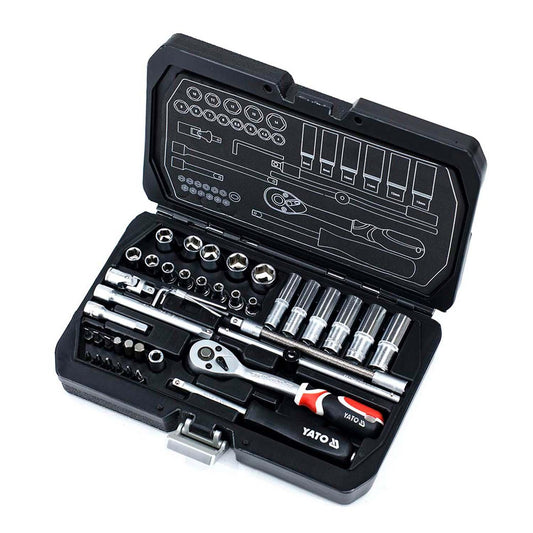 Juego De Dados Cr-V 1/4" con Chicharra 42 Pzas - Yato - Herram.cl