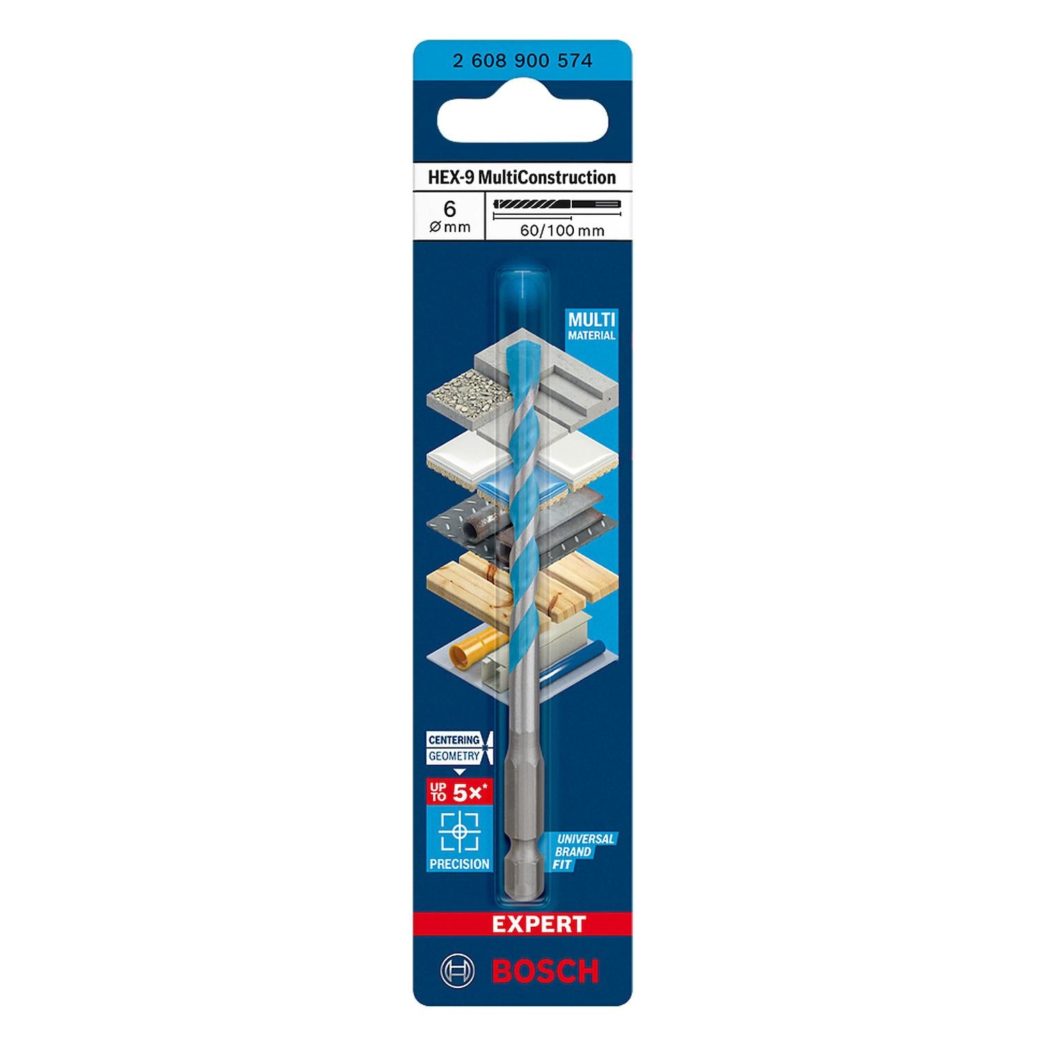 Broca Expert Hex - 9 Multiconstruction 6 X 60 X 100mm - Bosch - Herram.cl