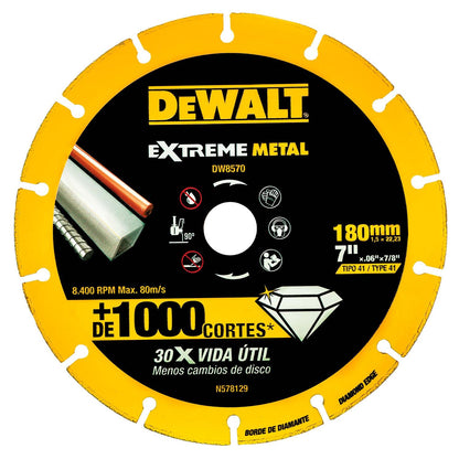 Disco Diamantado EXTREME METAL 7'' Eje 22,23mm - DeWALT - Herram.cl