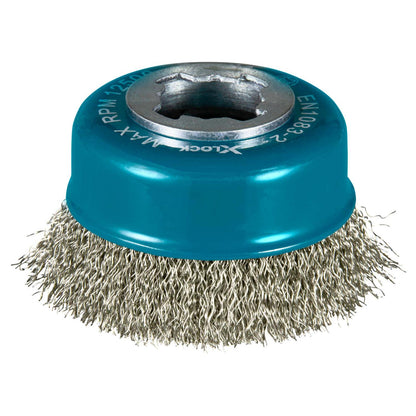 Grata Copa Acero Inox Rizado X - LOCK 75mm (3'') - Makita - Herram.cl