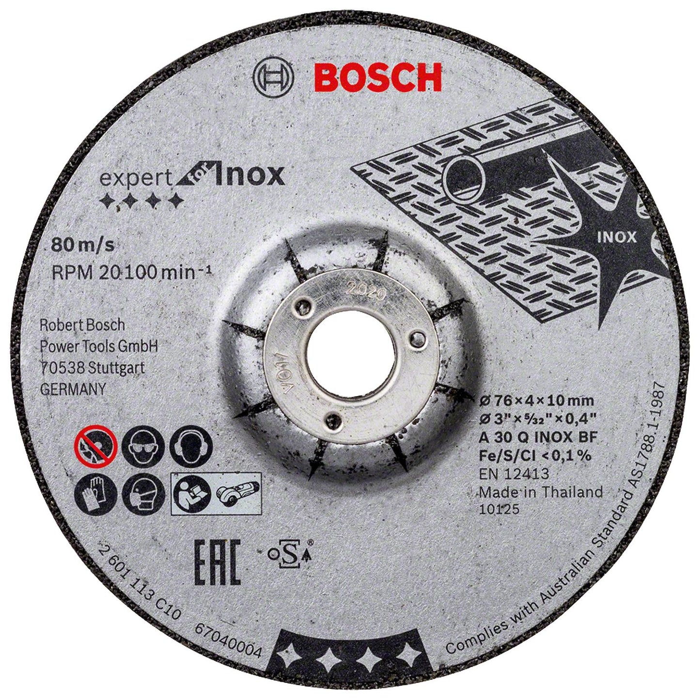 Pack 2 Discos Desb. Expert For Inox (3'') 76x4x10mm - Bosch - Herram.cl